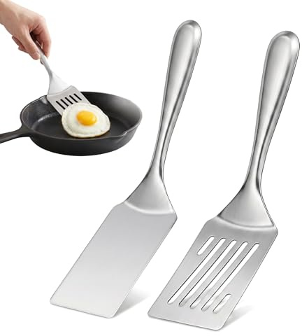 2 Piezas Espatula Cocina Acero Inoxidable, Espátula Acero Inoxidable