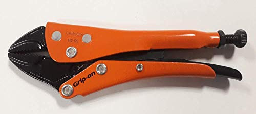Grip-On 112-05-489 Mordaza Grip, Alicate de bloqueo, Tenazas ajustables, Boca recta, Naranja/Negro, 5