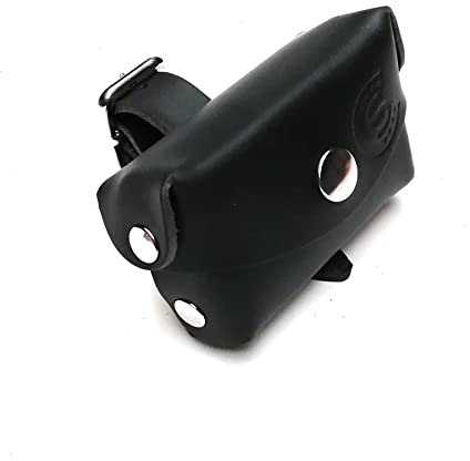 Custom Style - Support de badge télépéage en cuir pour moto noir