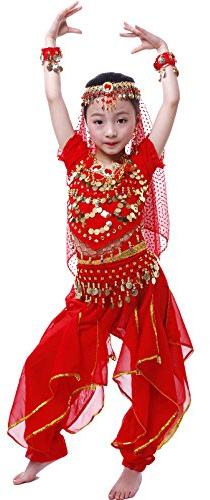 Astage Fille Carnaval Belly Dance Costume Haloween Oriental Cosplay Vêtements Red S