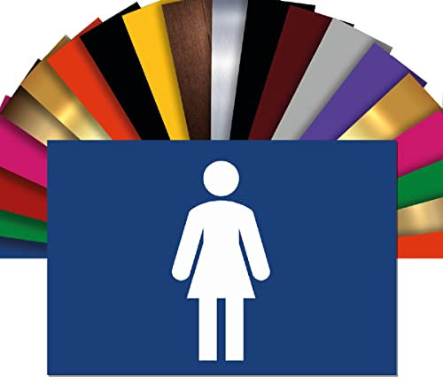 Bathroom Door Signage - PVC Restroom Sign - WC Engraved plate (Femmes/WOMEN - Bleu/Blue)