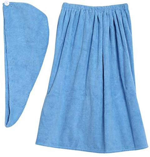 Falda de Sauna para Mujer, Falda Pareo Suave y Suave con y Envoltura de Toalla para el Cabello de SPA Hecha de algodón orgánico 150 * 90 cm, en