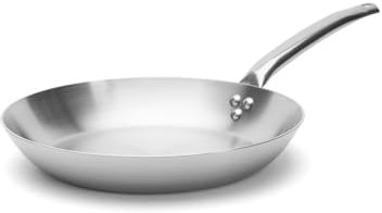 De Buyer - Poêle à frire en inox 3 couches ALCHIMY - 32 cm - Fabriquée en France, Sans PFAS, Maîtrise de la Cuisson, Inox 18/10, Tous Feux + Four, Finition Poli Brossé, Gris