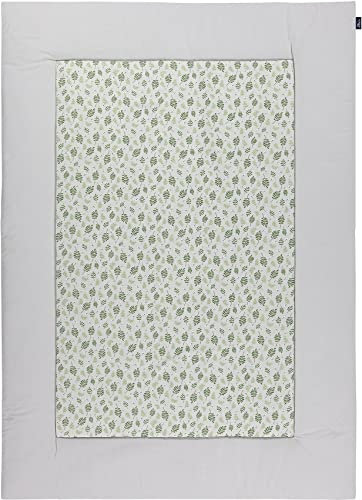 Alvi Krabbeldecke Organic Cotton Drifting Leaves 100x135 cm, grau/grün
