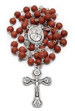 Mondo Cattolico Rosary Beads catholic for Women and Men from Vatican, Original Rose Scented Rosary with Our Lady of Good Health Center Medal - Perfect catholic gifts