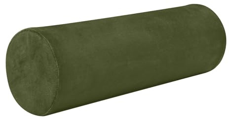 J JOYSAY Olive Green Round Neck Pillows for Pain Relief Sleeping Round Cervical Roll Cylindrical Pillow Cushion with Zipper for Recliner