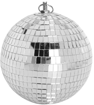 Tsadeer Spiegelkugel mit Diskothekenlicht, 30 cm, Spiegelkugeln für reflektierende Partys mit hängenden Ringen für Abschlussball, Geburtstag, Zuhause