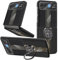 Kainevy Pelle e Silicone Cover per Motorola Razr 40 Nera Sottile Antiurto Protezione Custodia Motorola Razr 40 Cover con Anello Supporto Magnetica, Luxury Elegante Resistente (Nera Rotondo)