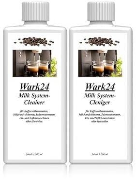 Wark24 Milchsystemreiniger, 2 x 1L, geruchs- & geschmacksneutral, für Kaffeevollautomaten & elektrische Milchaufschäumer, gründliche & materialschonende Reinigung