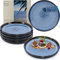 Sänger Aruba | Dessertteller 6 teilig, Steingut Teller Set 6 Personen, Kuchenteller - spülmaschinenfest mikrowellenfest multifunktional - Steingut Geschirr blau mit schwarzem Rand | VALUE COLLECTION