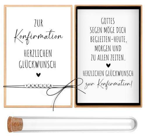 Namalu Konfirmation Geschenke Set - Personalisierbares Geldgeschenke zur Konfirmation mit Buchstabenperlen für DIY Armbänder, Konfirmationskarte, Reagenzglas, Elastisches Band und Geschenkbox