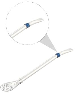 Mikinona 1 Pezzo Cucchiaio Di Paglia in Acciaio Inossidabile Cucchiai Da Cocktail Potabile Pulizia Bevi Cucchiai Suggerimenti Cannucce Riutilizzabile Blue Acciaio Inossidabile 304