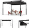 ACXIN Pergola con tetto apribile, tetto in acciaio, impermeabile, 160 g, in poliestere rivestito in PA, gazebo da giardino autoportante con protezione solare regolabile (nero, 3 x 4 m)