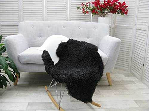 Lujosa alfombra de piel de oveja auténtica Gotland, suave, duradera, respetuosa con el medio ambiente, decoración escandinava para sala de estar, dormitorio, oficina para mejoras del hogar