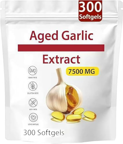 Aged Garlic Extract – 300 Count 7500mg Odorless Organic Garlic Supplement