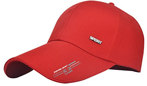 FEOYA - Casquette Visière Longue Sports Unisexe Séchage Rapide Chapeau de Soleil Lègére Respirant Couleur Rouge
