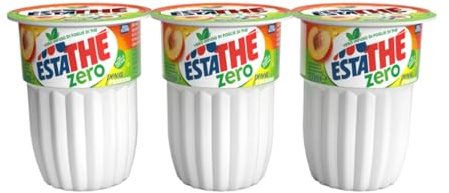 Estathé Zero Pesca - The Freddo, Senza Zucchero, con Vero Infuso di Foglie di The e Succo di Pesca, Bevanda Analcolica Senza Glutine, 3 Bicchierini da 200 ml