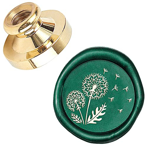 craspire Sceau de Cire Timbre Pissenlit Laiton Tête de Remplacement 25mm Vintage Cire à Cacheter Timbre pour Enveloppe Carte Invitations Cadeau Mariage Halloween Noël Nouvel an