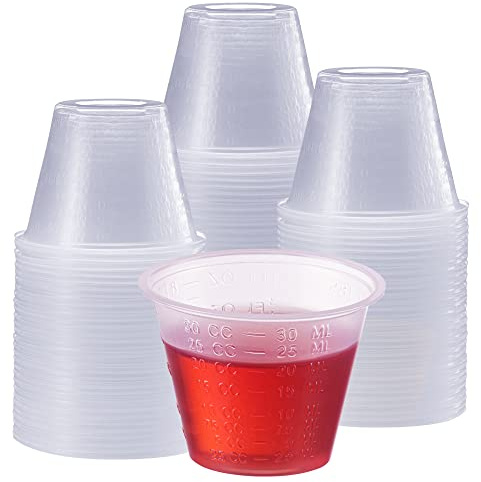 GUSTO [300 Count - 1 oz.] Plastic Disposable Medicine Measuring Cup for Liquid Medicine, Epoxy, & Pills - Formerly Comfy Package