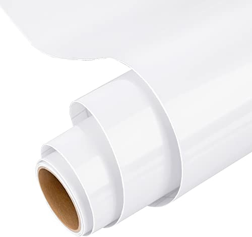 IModeur Glossy White Permanent Vinyl Roll - 30.5 x 153 cm Adhesive Vinyl for Mug, Cup, Window & Home Decor, and Other DIY Projects