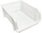 Acan Tradineur - Cesta apilable de plástico, expositor, estante portaobjetos, organizador de frutas, verdura, ropa, cocina, baño (Blanco, 43 x 32 x 16,5 cm)