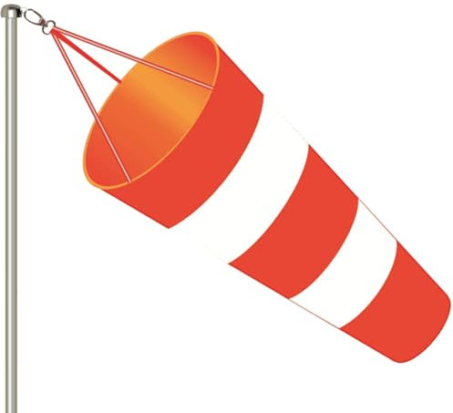 Windsack für Draußen, Windsäcke für den Garten, Roter und Weißer Windsack mit Reflektierenden Streifen Polyester Gürtel, Oxford Stoff Wetterfahne, Wind Socke Tasche zur Windmessung für Flughafen