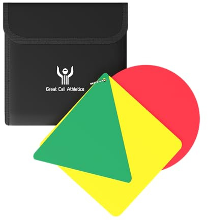 Great Call Athletics Referee Pro Penalty Cards Shapes w/Case Red Yellow Green Delay Warning Ejection Soccer Field Hockey