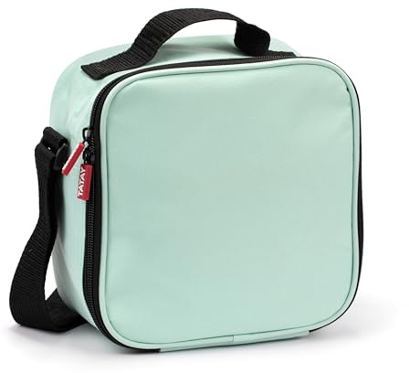 Tatay Bolsa Termica Porta Alimentos Impermeable - Urban Food&Drink Casual 3L | 2 Tuppers 0,5L + 1 Botella 0,4L | Triple Capa Aislante, Semirrígido | Bolsillo Interno | 22,5x10x22cm, Verde Menta