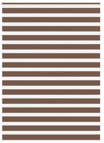 vidaXL Zebrarollo Braun 155x200 cm Stoffbreite 150,9 cm Polyester, Zebra-Rollo, Doppelrollo, Zebra-Jalousie für Fenster, Doppelrollo, Zebra-Rollo