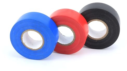 monkey ladder Cinta aislante - surtido de 25mm x 25m, incluye 3 unidades, ideal para protección eléctrica y aislamiento de cables. *