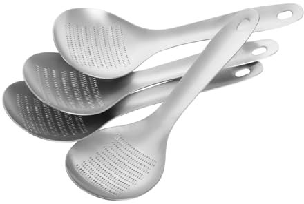 Cabilock 4 Pièces Cuillère à Gingembre Cuillère à Fentes Moulin à Épices Petite Râpe Cuillère à Pour Écumoire Cuillère Passoire Moulin à Gingembre Acier Inoxydable