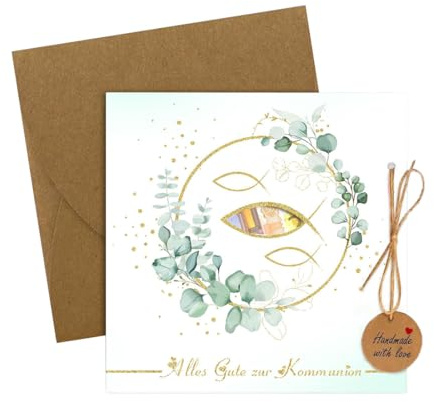 Cadeau de Confirmation avec Enveloppes et Cartes de Confirmation, Emballage Cadeau Argenté, Pour Garçons et Filles, Idée Cadeau Baptême/Communion