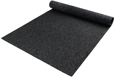 Nadelfilz REWIND 900 FLAT - Anthrazit - 2,00m x 0,50m | robuste Auslegware Bodenbelag | trittschalldämmend | antistatisch | BFL-S1 | stuhlrollengeeignet | für Büro Messe Hotel Praxis Fußbodenheizung