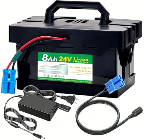 CHUNCAIL Batterie Li-ion 24 V 8 Ah avec chargeur pour enfants, quad électrique et jouet, compatible avec Dynacraft Realtree 24 V UTV