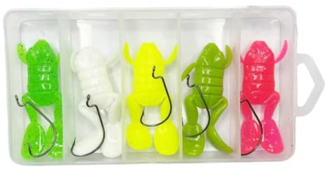 Grodbeten För Bassfiske Mjuk, realistisk, för ytvatten, med, portabel | Saltvattenbetesset 5-Pack För bass, öring, mal, gös, lax, crappie i stilla vatten, saltvatten, sjöar, hav, bäckar, träsk,