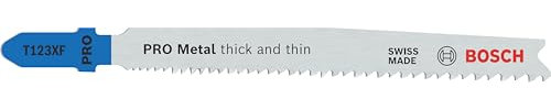 Bosch 5x Lame de scie sauteuse PRO Metal thick and thin T123XF (pour Tôles en acier, Profilés et tuyaux en métal, Longueur 100 mm, Professional Accessoire Scie sauteuse)