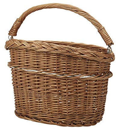 KLICKfix Farradtasche Weidenkorb Mini Lenkerkorb, Braun, 13 Liter