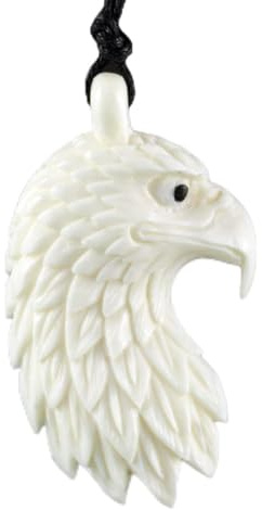 Island Piercings Handgefertigter Amulett Anhänger Adler Eagle aus Knochen inkl. Band PB268