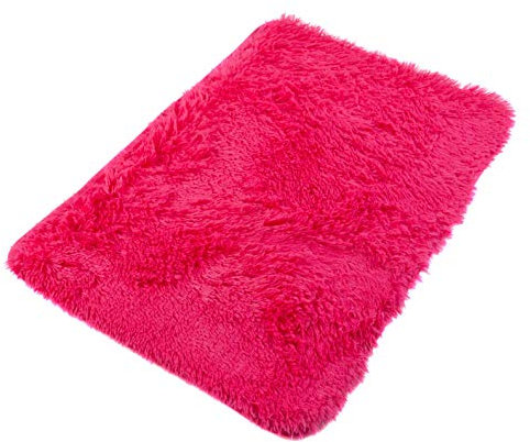TAPISO Sunrise Teppich Badematte Badezimmer Badvorleger Badteppich Hochflor Langflor Shaggy rutschfest Pink Fuchsie Soft Microfibra 50 x 80 cm