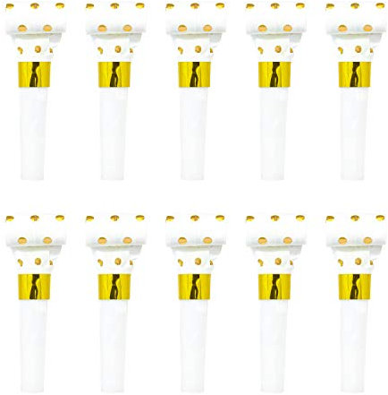 Oblique Unique® 10 Tröten Pfeifen Luftrüssel Krachmacher Tischdeko für Kinder Geburtstag Silvester Party JGA Fasching Karneval Baby Shower UVM. (Punk)