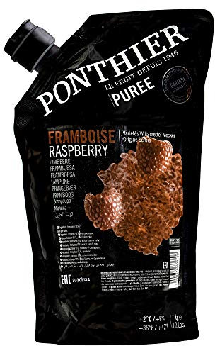 Food-United HIMBEEREN PÜREE Beeren-Frucht-Püree von Ponthier 1KG für Smoothie-Bowl-Sorbet-Quark-Gelée-Müsli-Topping ohne künstliche Zusätze höchste Qualität ausgewählter Früchte