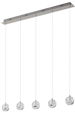 Lucande LED Pendellampa 'Hayley' (modern) i vit av glas för vardagsrum/matsal (5 lamor, glödlampor ingår) - Glas pendellampa, matbordslampa, hänglampa