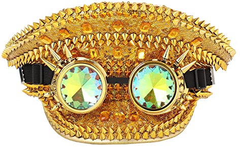 COSDREAMER Herren Military Cap Punk Halloween Dress Up Party Blue Hat Classic Army Military Cap