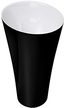 Mai & Mai Lavabo à Poser au Sol Noir Mat 51cm Vasque sur Pied en Résine Evier Lave Mains Salle de Bain sans Trop-plein Col133