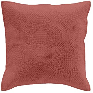 Douceur d'Intérieur, Housse de Coussin (40 x 40 cm) Romane Terracotta, Microfibre Unie