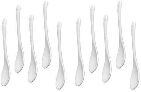 Duendhd 10 cucchiai di porcellana bianca per uova cucchiai di ceramica cucchiaio da caffè cucchiaio da dessert cucchiaio da moka tuffo cucchiaio da portata