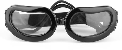 Gafas para perro, gafas para mascotas, gafas para perros con correa ajustable, diseño de apertura de ventilación para razas pequeñas (lentes transparentes)