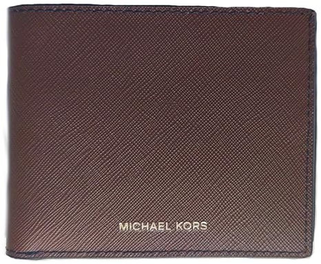 Michael Kors Andy Herren-Geldbörse, Leder, 6 Fächer, Braun, Braun, Slim Billfold