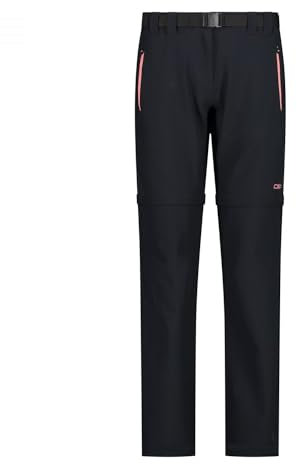 Pantaloni Trekking Donna Zip Off Rosa Grigio