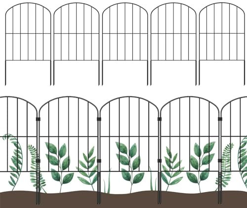 1 juego de valla decorativa – Valla de jardín, barrera de animales, alambre, protección subterránea, estacas, defensa | Valla de metal inoxidable sin excavar, vallas decorativas de jardín, bordes para